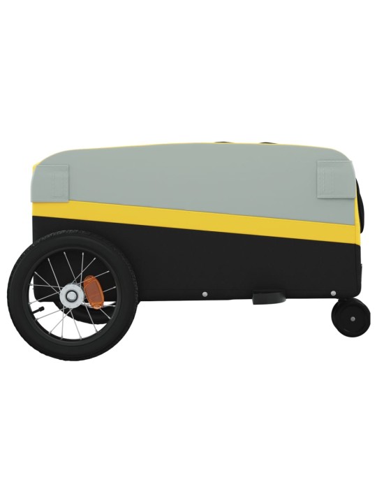 Vozík za kolo černý a žlutý 30 kg železo