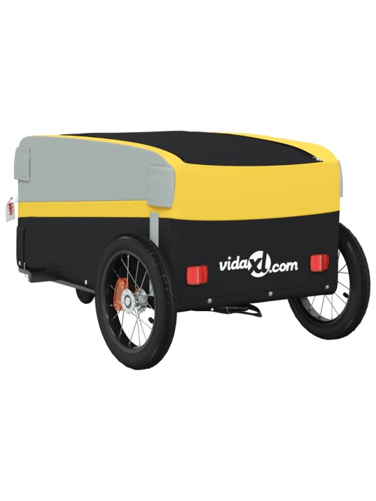 Vozík za kolo černý a žlutý 30 kg železo
