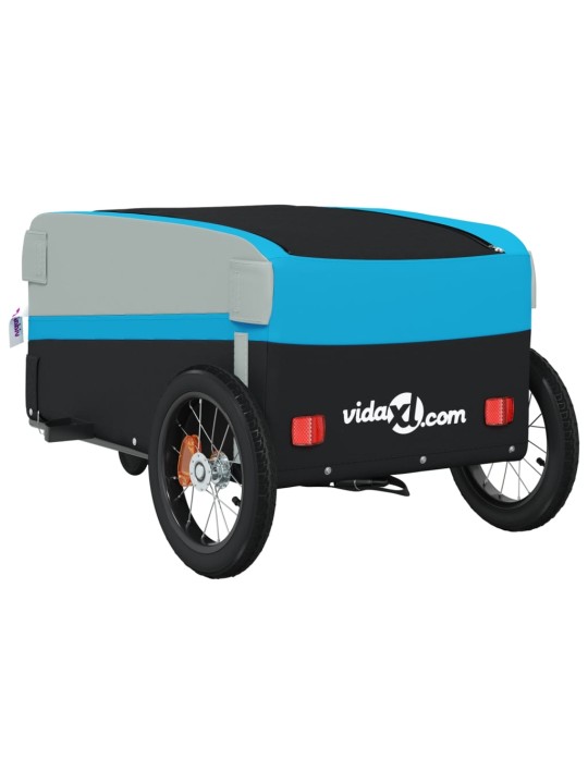 Vozík za kolo černý a modrý 30 kg železo