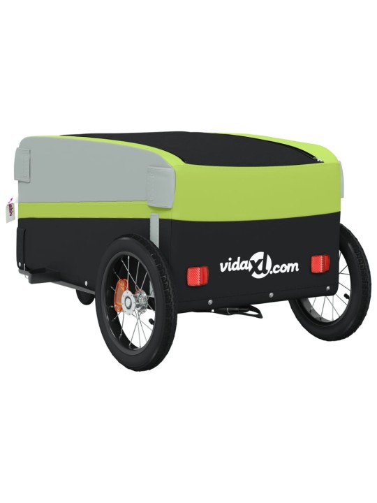 Vozík za kolo černý a zelený 30 kg železo