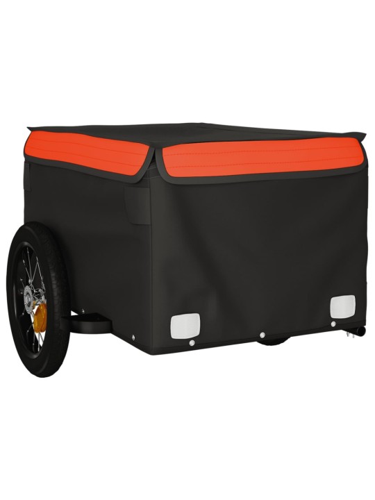Vozík za kolo černý a oranžový 30 kg železo