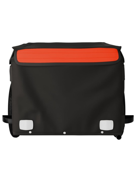 Vozík za kolo černý a oranžový 30 kg železo