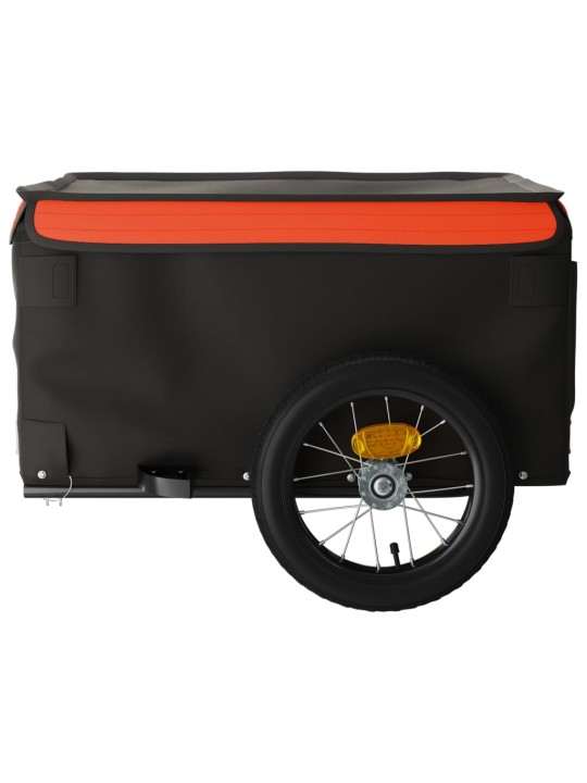 Vozík za kolo černý a oranžový 30 kg železo