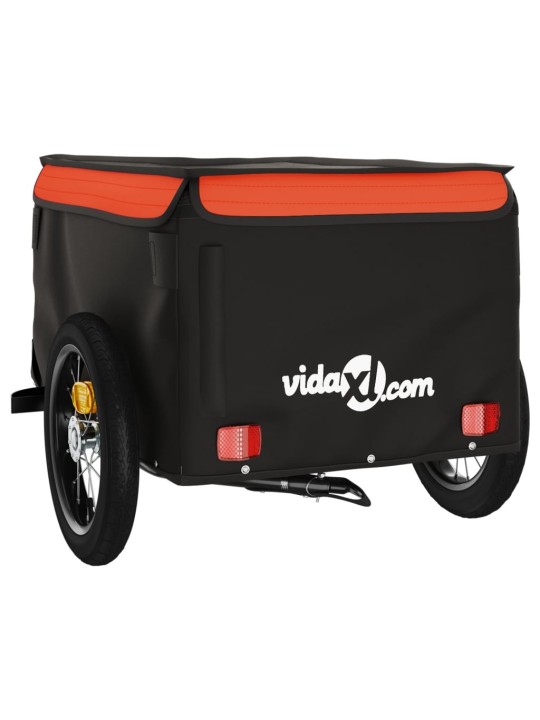 Vozík za kolo černý a oranžový 30 kg železo