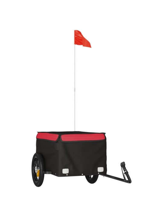 Vozík za kolo černý a červený 30 kg železo