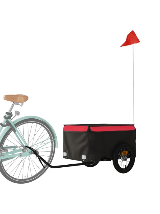 Vozík za kolo černý a červený 30 kg železo