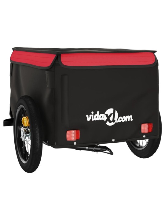 Vozík za kolo černý a červený 30 kg železo