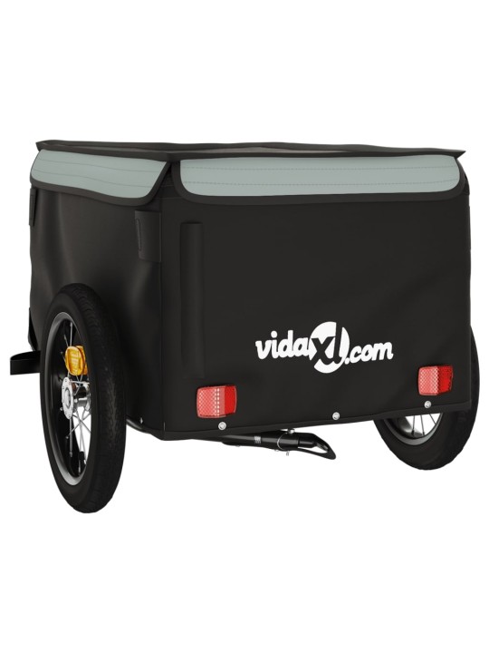 Vozík za kolo černý a šedý 30 kg železo