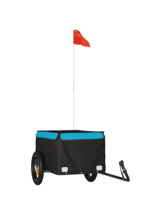 Vozík za kolo černý a modrý 30 kg železo
