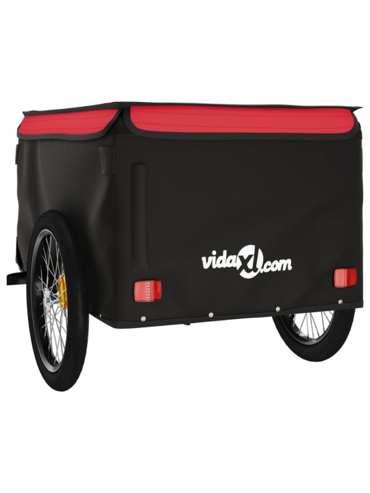 Vozík za kolo černý a červený 45 kg železo