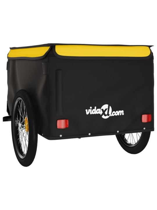 Vozík za kolo černý a žlutý 45 kg železo