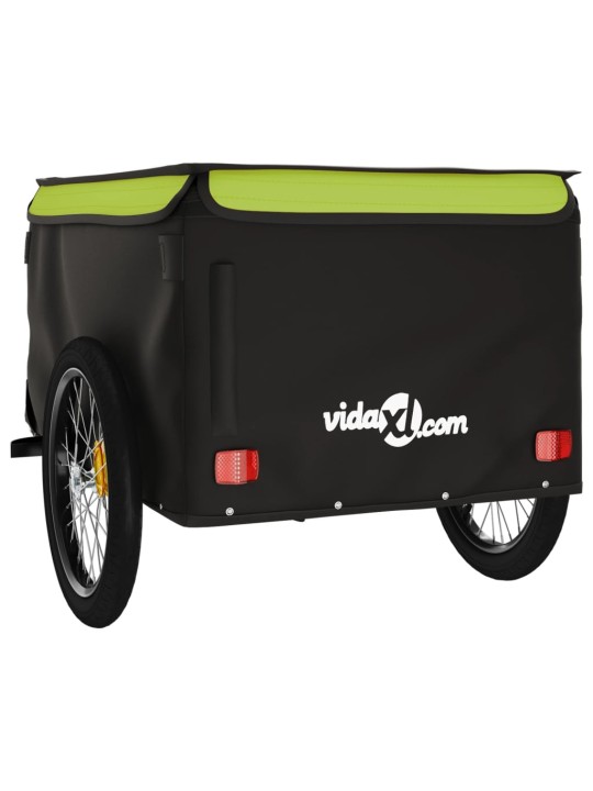 Vozík za kolo černý a zelený 45 kg železo