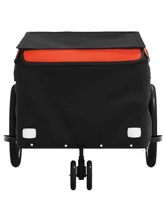 Vozík za kolo černý a oranžový 30 kg železo
