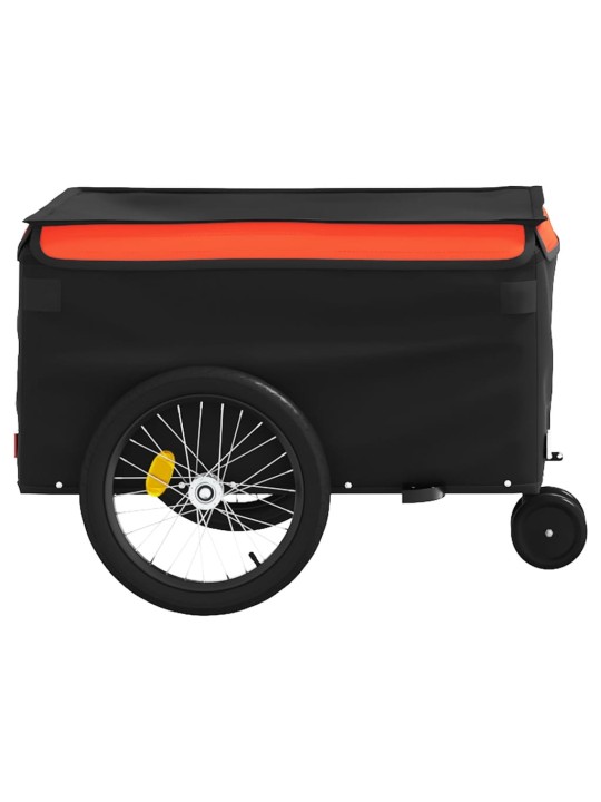 Vozík za kolo černý a oranžový 30 kg železo