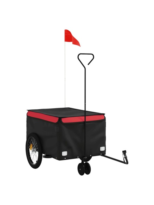 Vozík za kolo černý a červený 30 kg železo