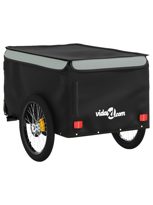 Vozík za kolo černý a šedý 30 kg železo