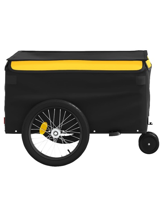 Vozík za kolo černý a žlutý 30 kg železo