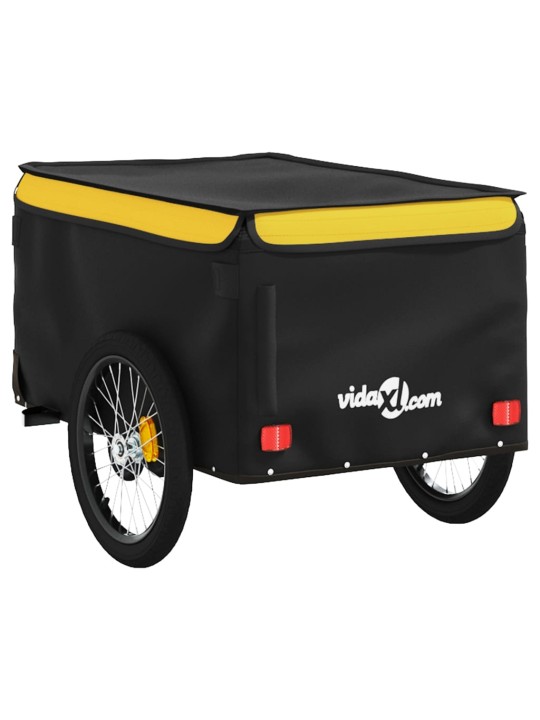 Vozík za kolo černý a žlutý 30 kg železo