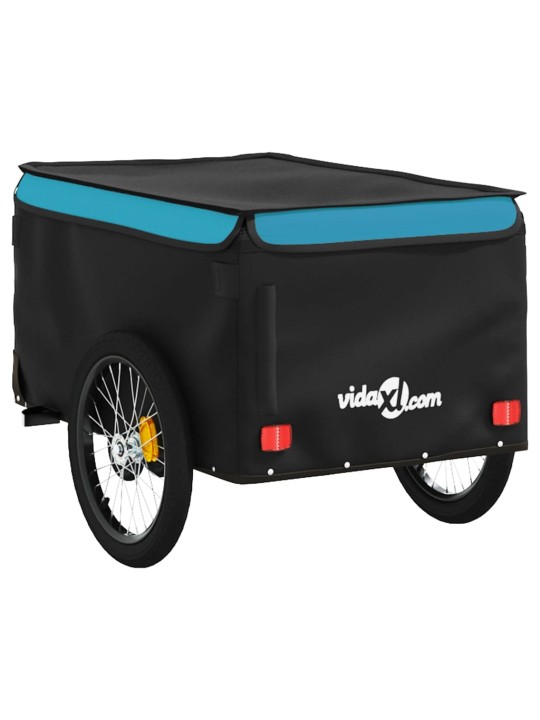 Vozík za kolo černý a modrý 30 kg železo