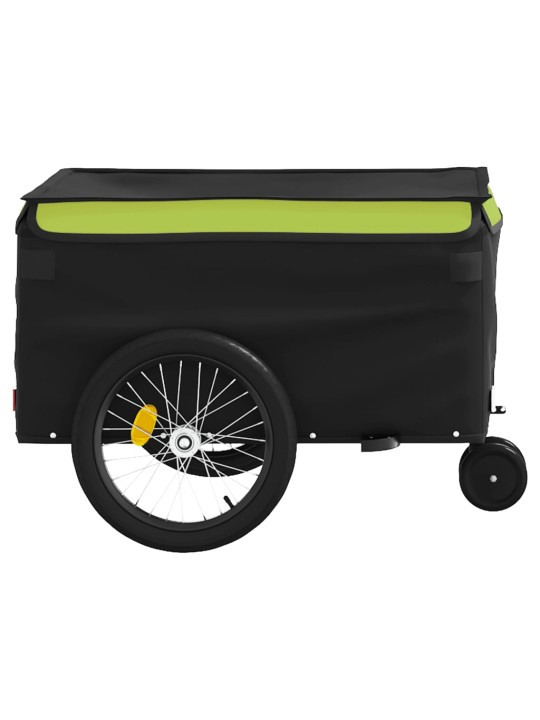 Vozík za kolo černý a zelený 30 kg železo