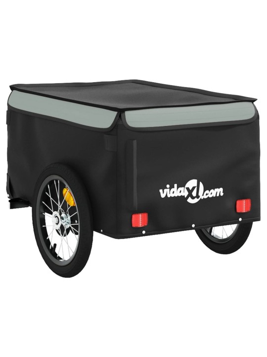Vozík za kolo černý a šedý 45 kg železo