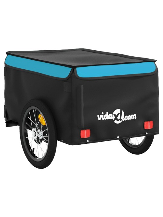 Vozík za kolo černý a modrý 45 kg železo
