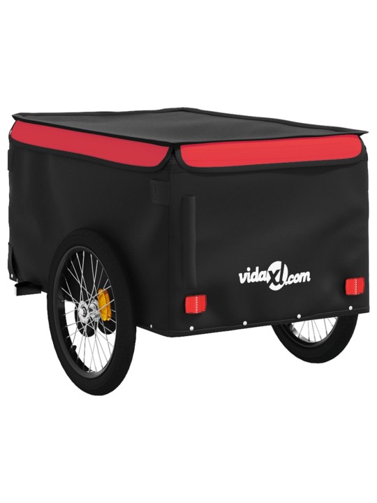 Vozík za kolo černý a červený 45 kg železo