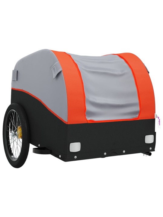 Vozík za kolo černý a oranžový 30 kg železo