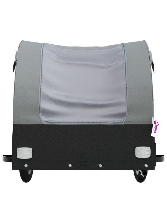 Vozík za kolo černý a šedý 30 kg železo