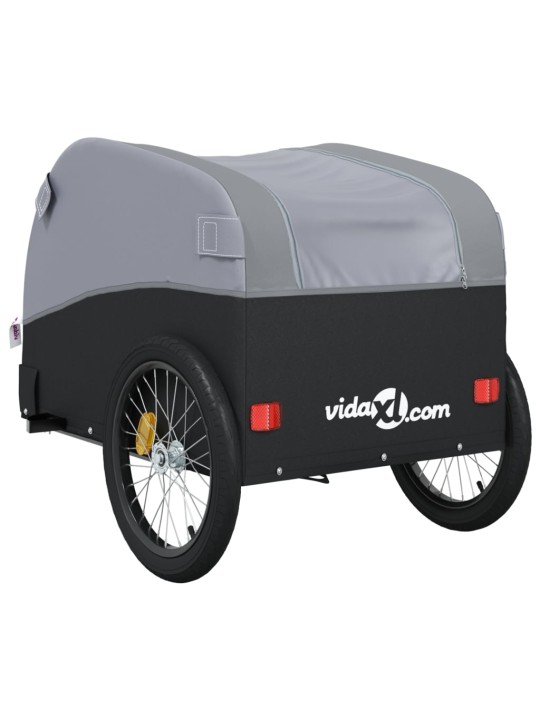 Vozík za kolo černý a šedý 30 kg železo