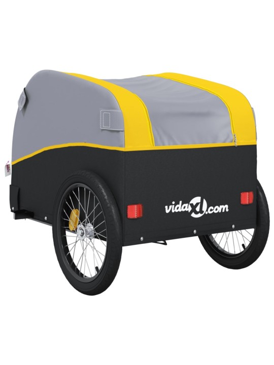 Vozík za kolo černý a žlutý 30 kg železo