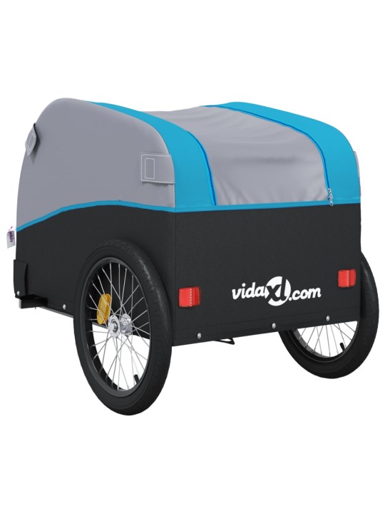 Vozík za kolo černý a modrý 30 kg železo
