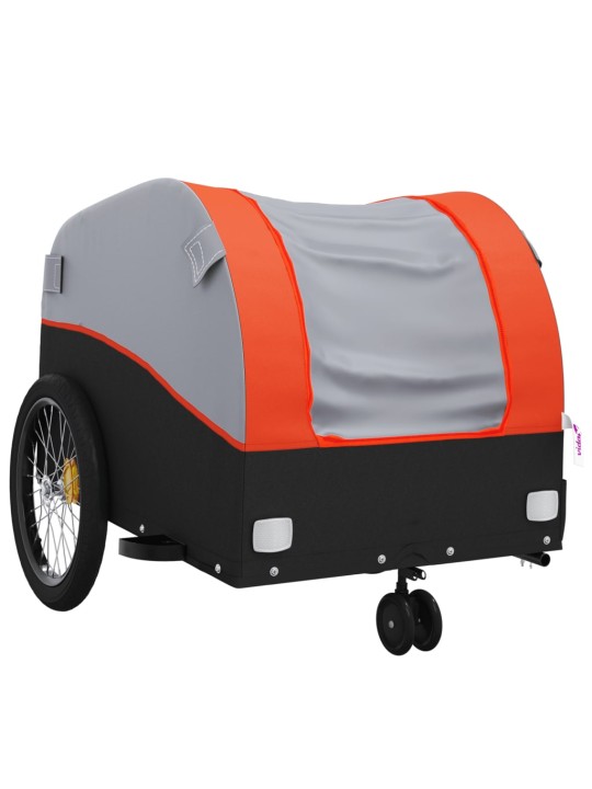 Vozík za kolo černý a oranžový 30 kg železo