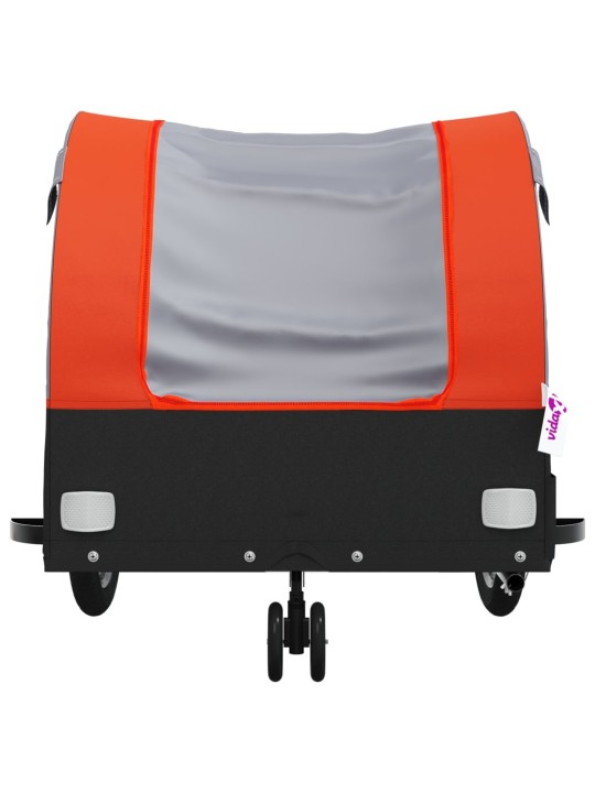 Vozík za kolo černý a oranžový 30 kg železo