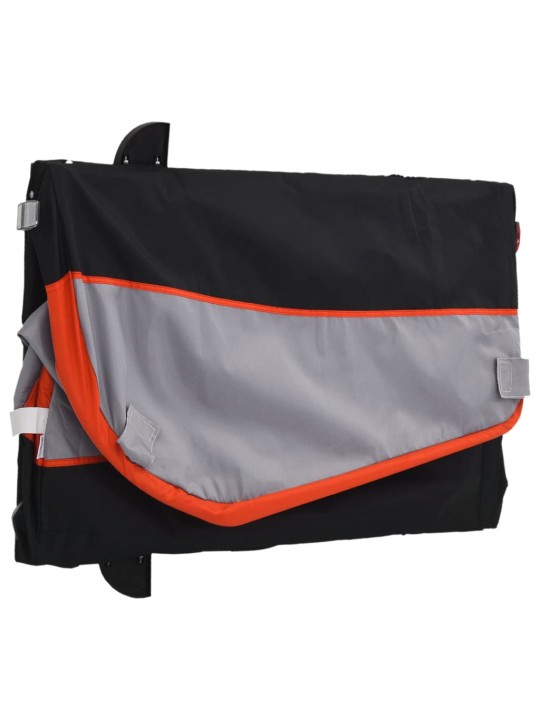 Vozík za kolo černý a oranžový 30 kg železo