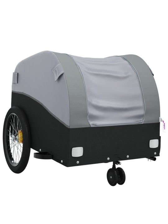 Vozík za kolo černý a šedý 30 kg železo