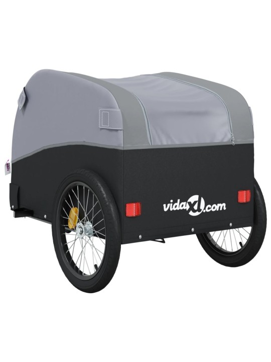 Vozík za kolo černý a šedý 30 kg železo
