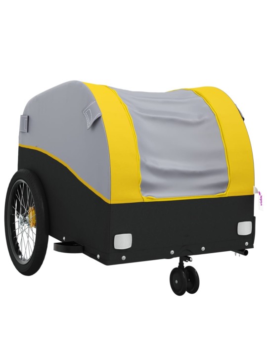 Vozík za kolo černý a žlutý 30 kg železo