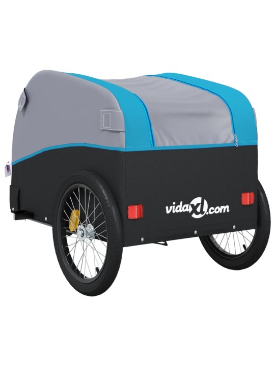 Vozík za kolo černý a modrý 30 kg železo