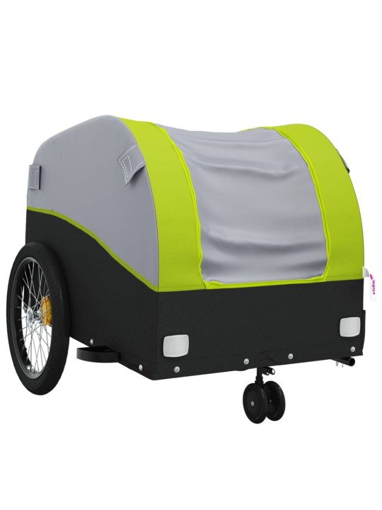 Vozík za kolo černý a zelený 30 kg železo