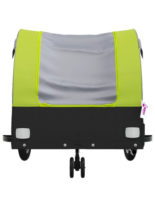 Vozík za kolo černý a zelený 30 kg železo