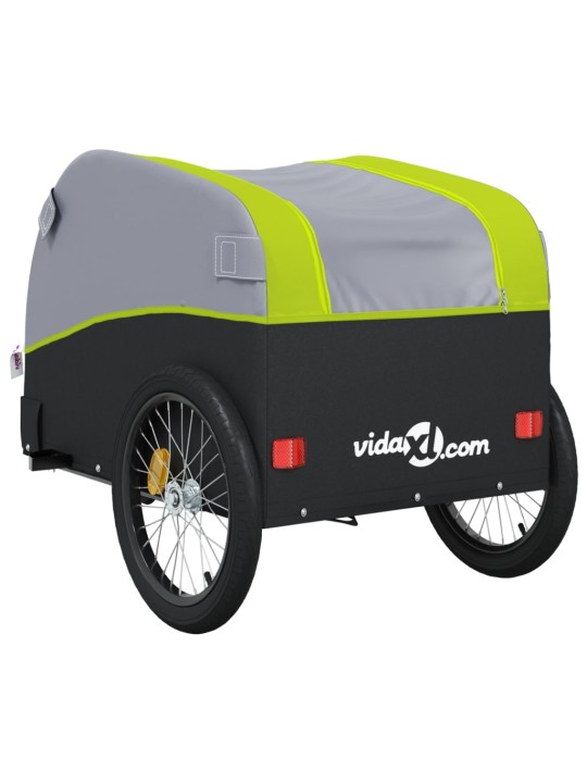 Vozík za kolo černý a zelený 30 kg železo