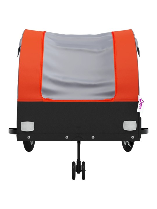 Vozík za kolo černý a oranžový 45 kg železo