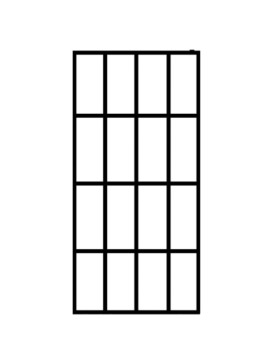 Zástěna do průchozí sprchy s policí černá 80x195 cm esg/hliník