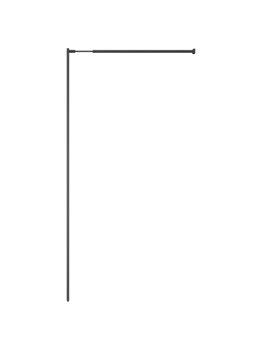 Zástěna do průchozí sprchy s policí černá 80x195 cm esg/hliník