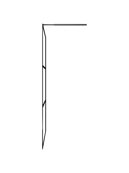 Zástěna do průchozí sprchy s policí černá 80x195 cm ESG/hliník