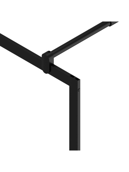 Zástěna do průchozí sprchy s policí černá 80x195 cm ESG/hliník
