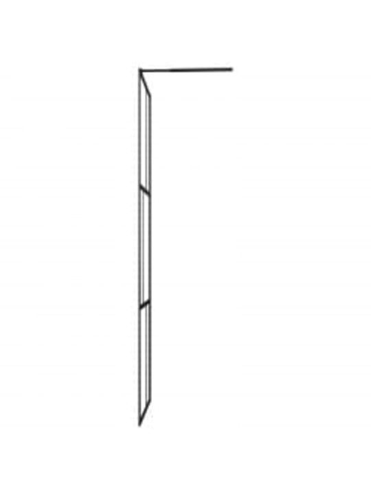 Zástěna do průchozí sprchy s policí černá 80x195 cm esg/hliník