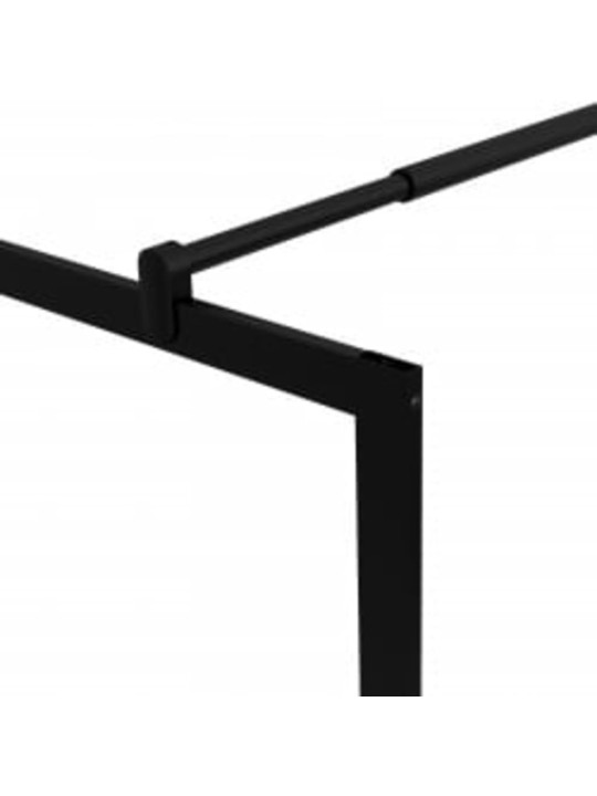 Zástěna do průchozí sprchy s policí černá 80x195 cm esg/hliník