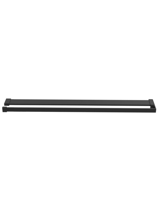 Zástěna do průchozí sprchy s policí černá 80x195 cm esg/hliník